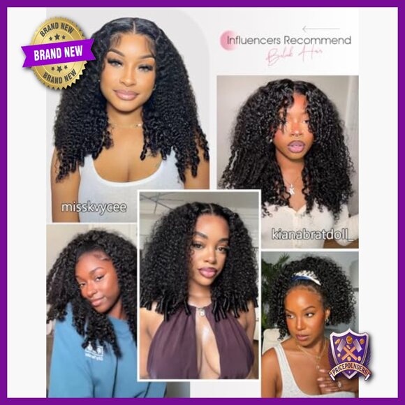 13x6 Glueless Human Hair Wig Pre Plucked Lace Front Spiral Curly